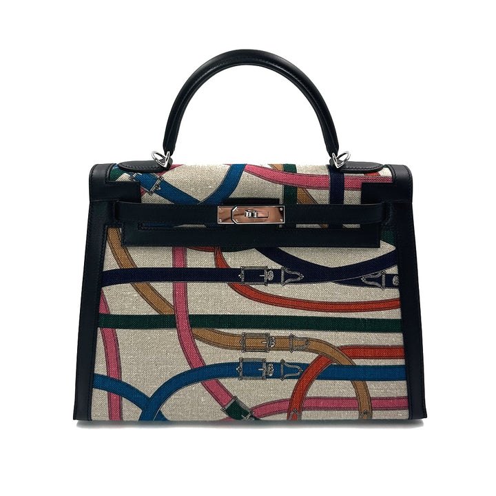 Hermès Kelly Sellier 32 Toile de Camp Cavalcadour PHW, limited edition