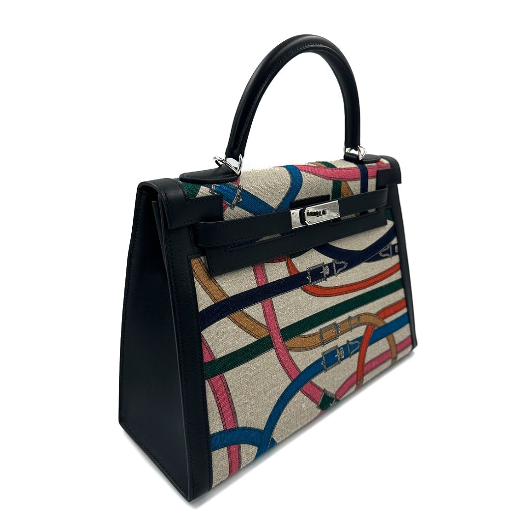 Hermès Kelly Sellier 32 Toile de Camp Cavalcadour PHW, limited edition