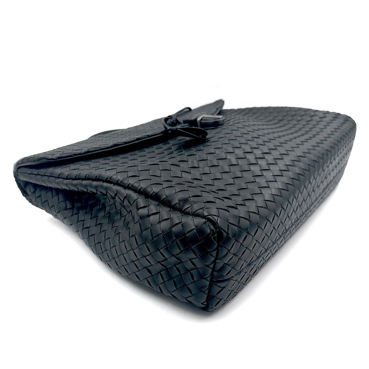 Bottega Veneta Black Intrecciato Leather Briefcase