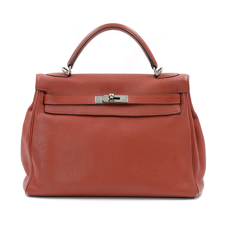 Hermès Rouge Venitien Clemence Leather Kelly 32 Bag