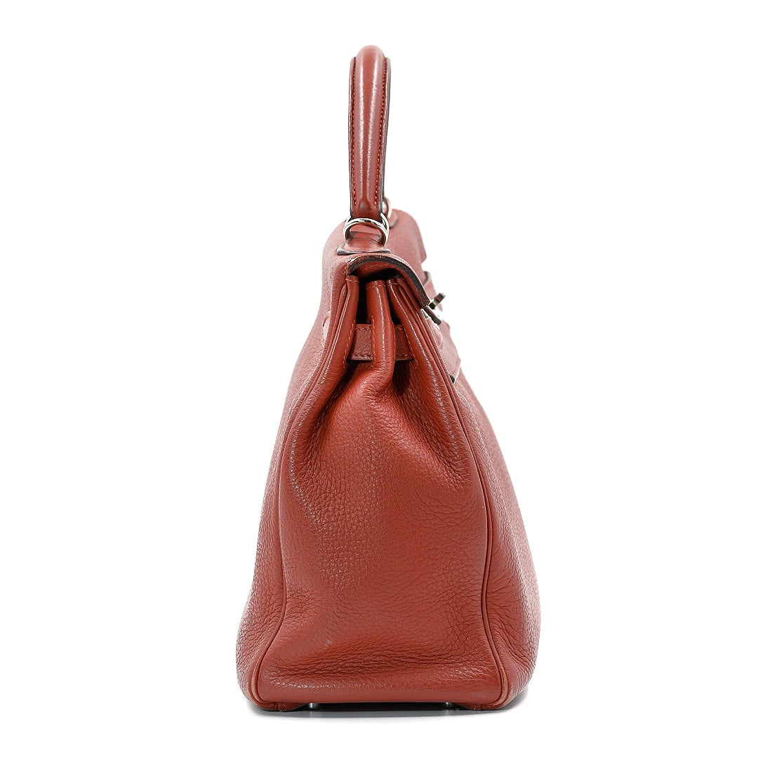 Hermès Rouge Venitien Clemence Leather Kelly 32 Bag