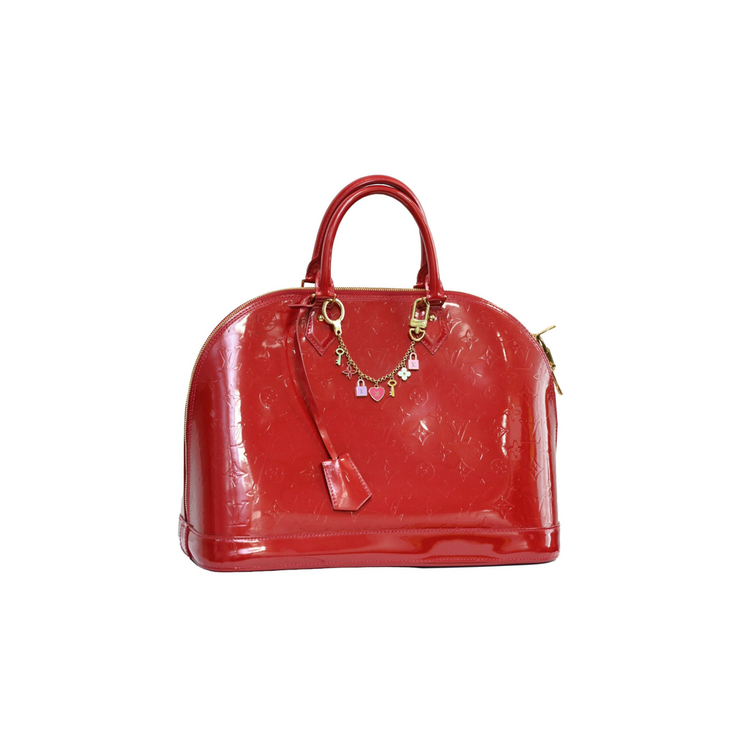 Louis vuitton red alma large with keychain Bag - Gemaee  UAE