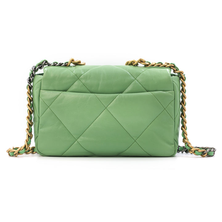 Chanel Medium Lambskin 19 Flap Mint Green Bag