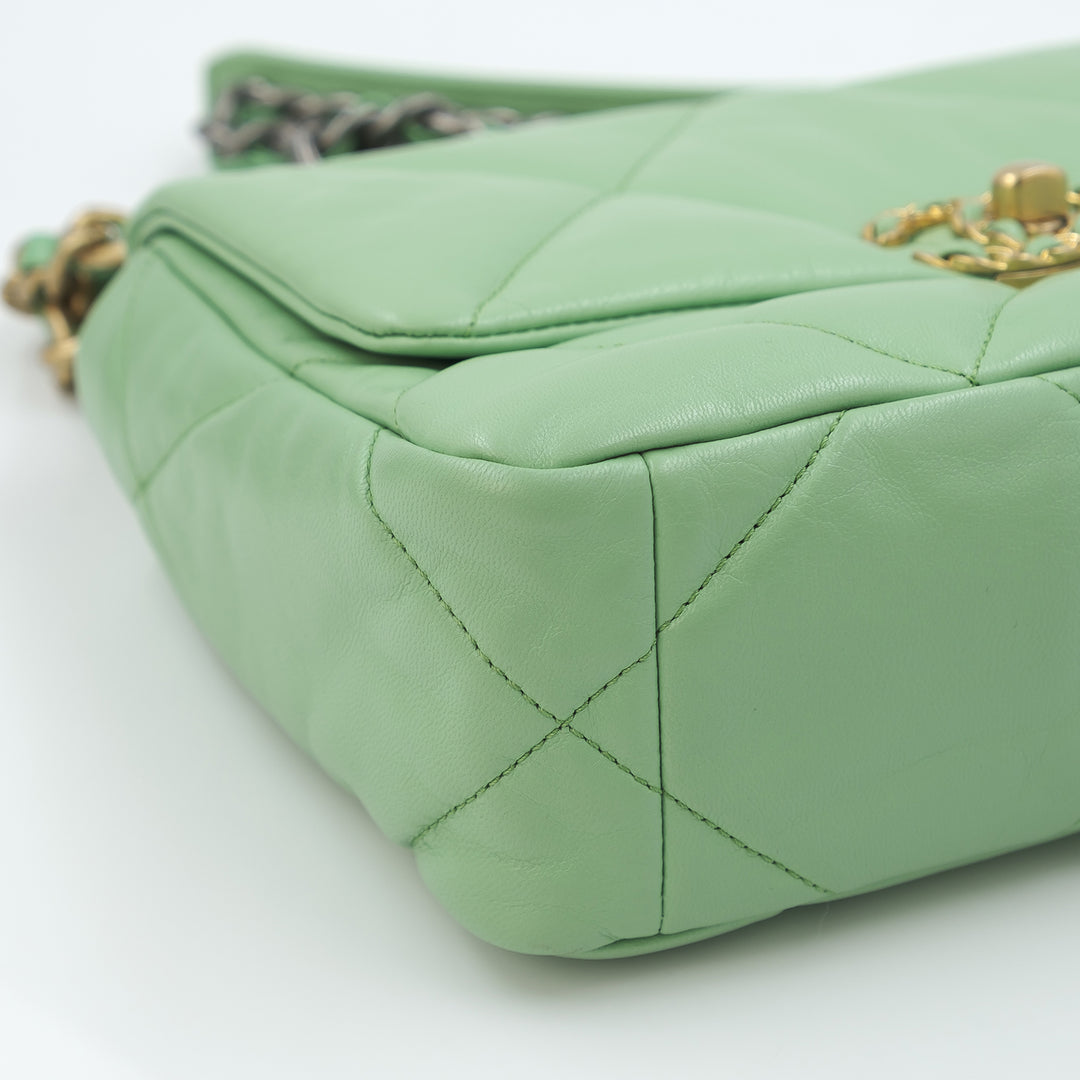 Chanel Medium Lambskin 19 Flap Mint Green Bag