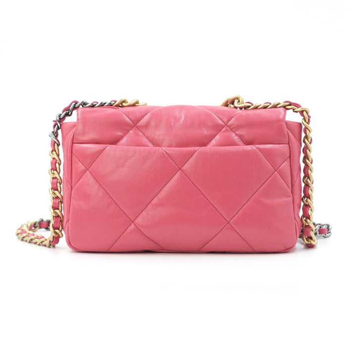 Chanel Medium Lambskin 19 Flap Hot Pink Bag