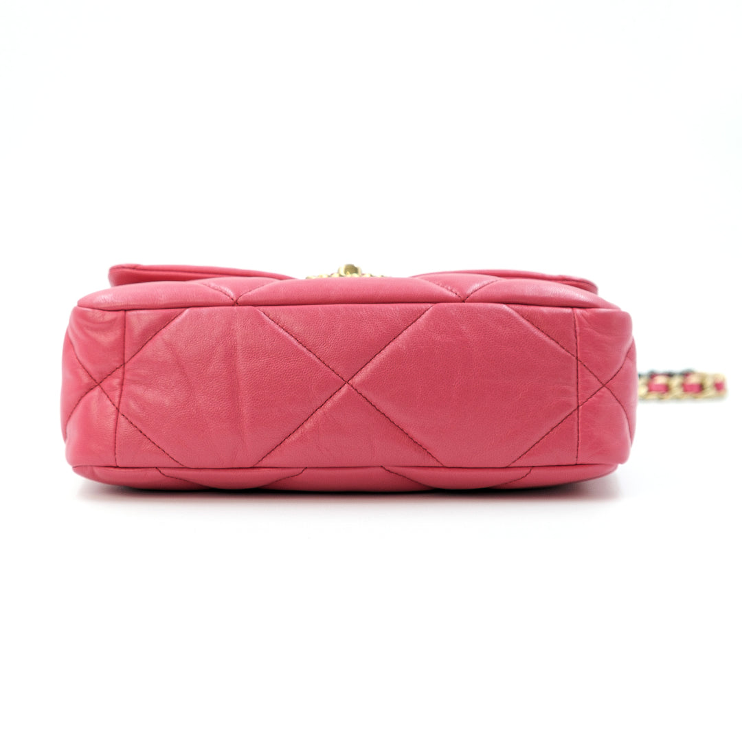 Chanel Medium Lambskin 19 Flap Hot Pink Bag