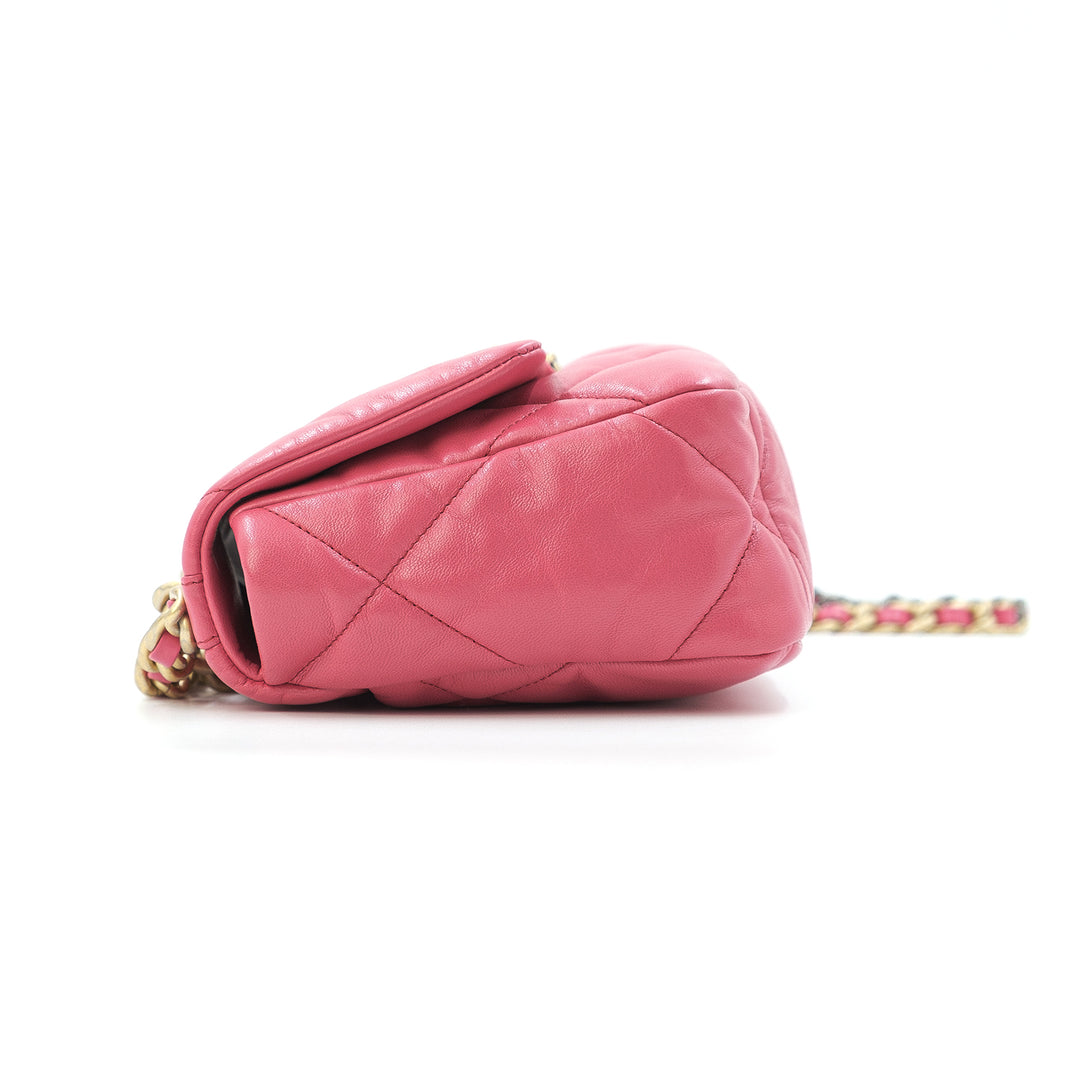 Chanel Medium Lambskin 19 Flap Hot Pink Bag