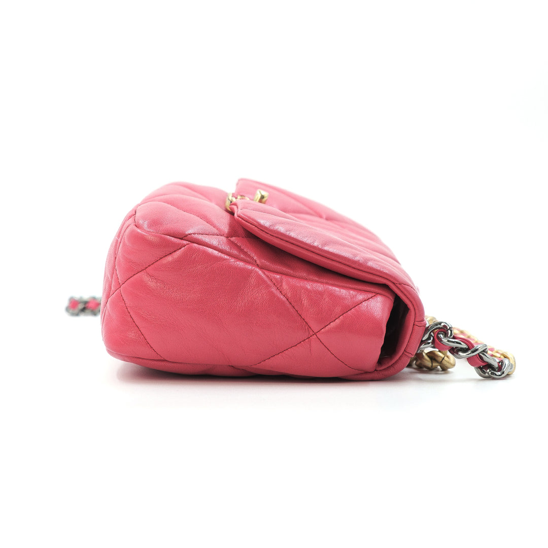 Chanel Medium Lambskin 19 Flap Hot Pink Bag