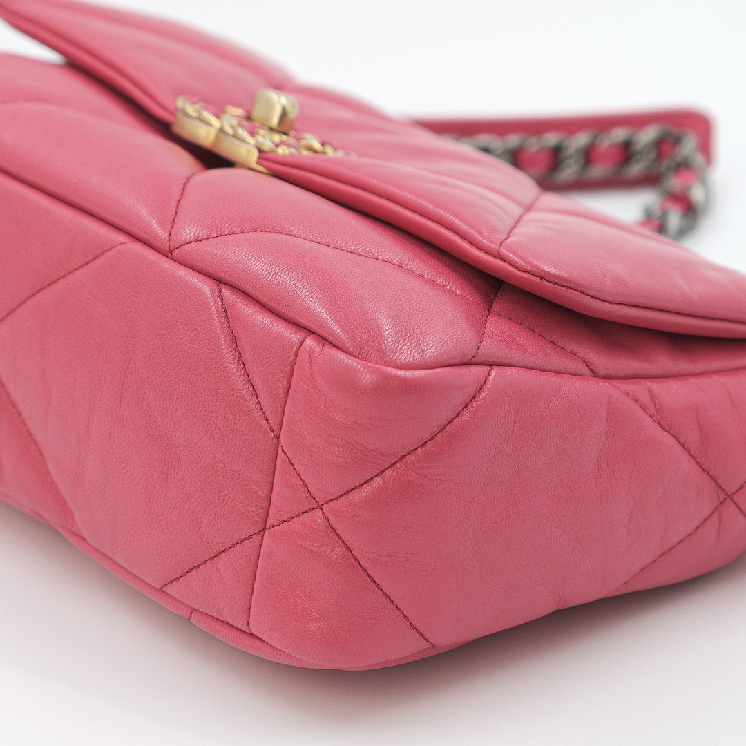 Chanel Medium Lambskin 19 Flap Hot Pink Bag