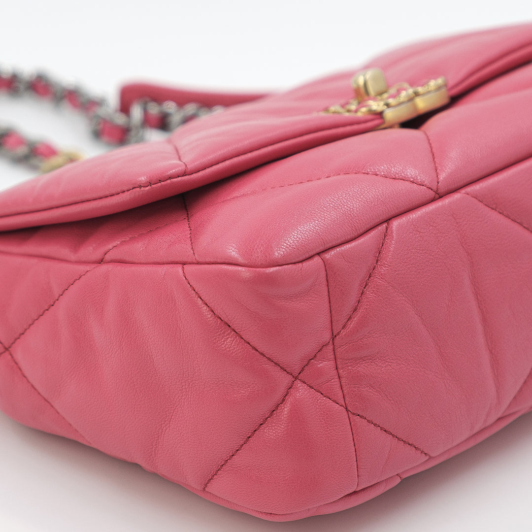 Chanel Medium Lambskin 19 Flap Hot Pink Bag