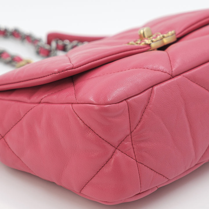 Chanel Medium Lambskin 19 Flap Hot Pink Bag