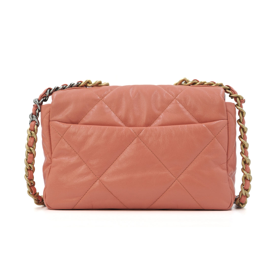 Chanel Medium Lambskin 19 Flap Pink Salmon Bag