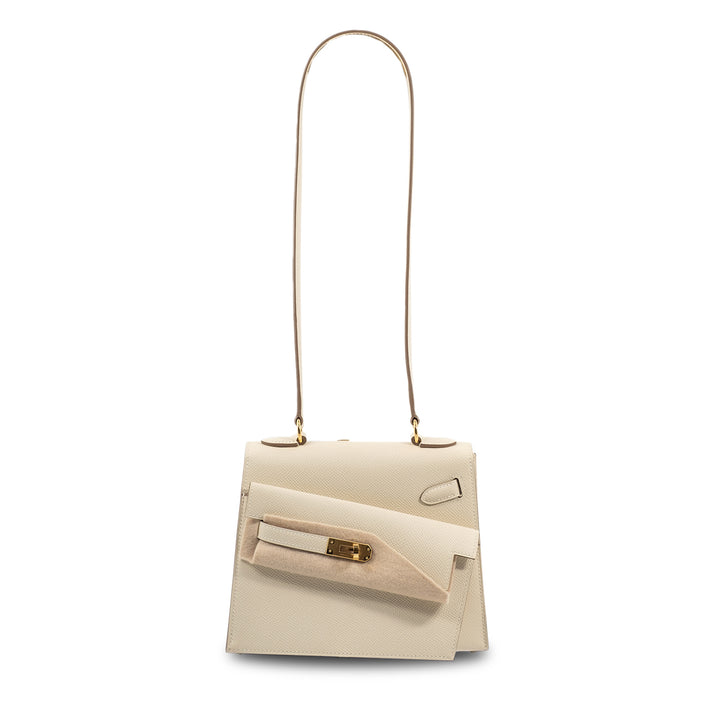 Hermès Epsom Kelly En Desordre Sellier 20 Craie Gold Hardware Bag