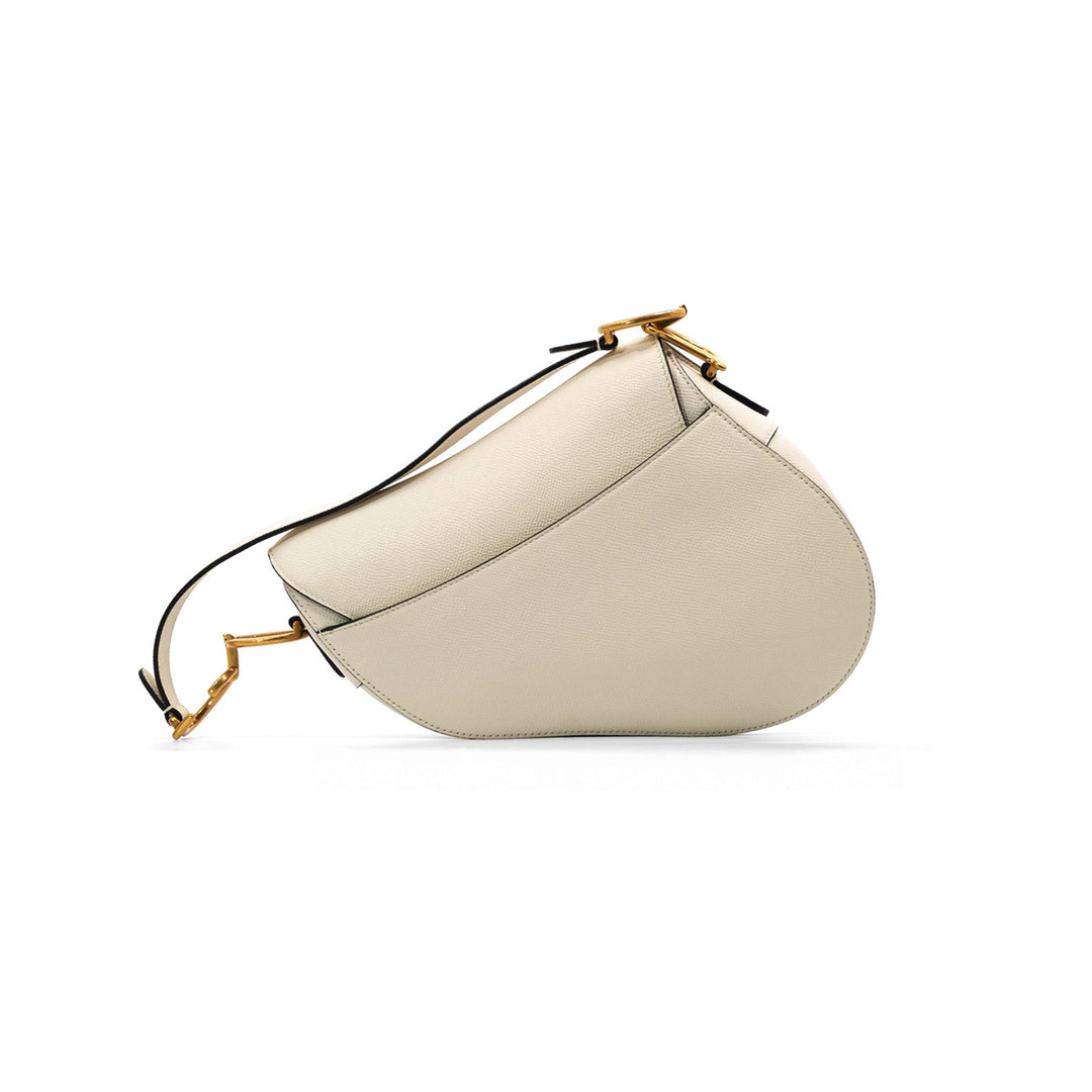 Christian Dior White Medium Saddle Bag