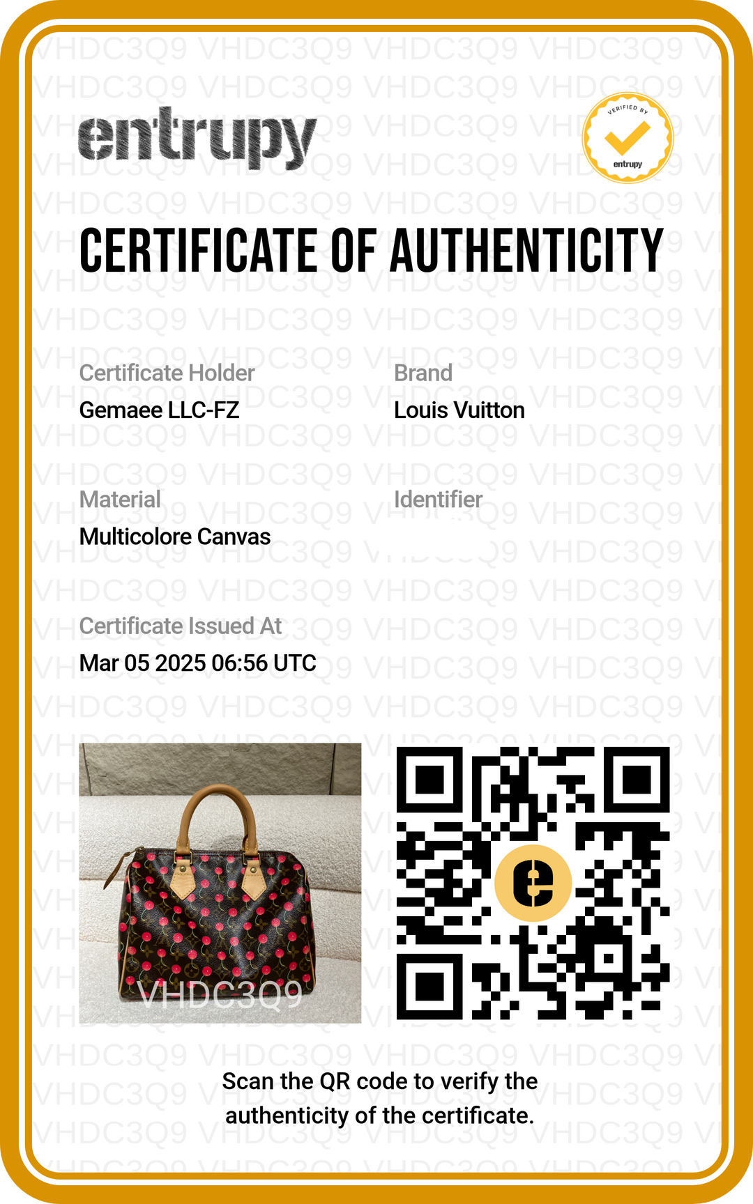 Louis Vuitton Cherry Speedy 25 Handbag