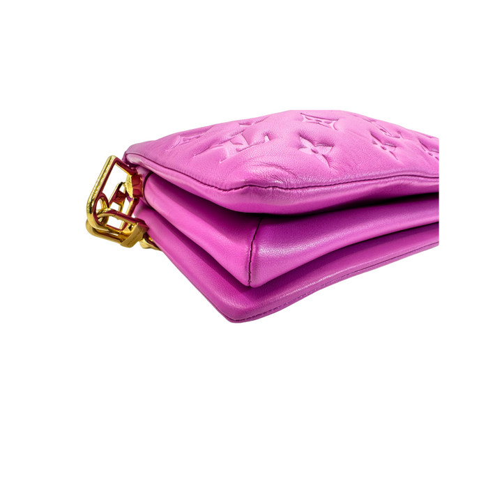 Louis Vuitton Lambskin Embossed Monogram Coussin BB Orchid