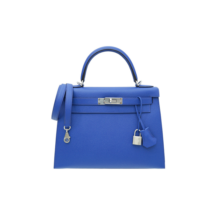 Hermès Kelly 28 Handbag In Electric Blue Epsom Leather Bag