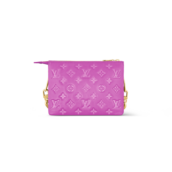 Louis Vuitton Lambskin Embossed Monogram Coussin BB Orchid