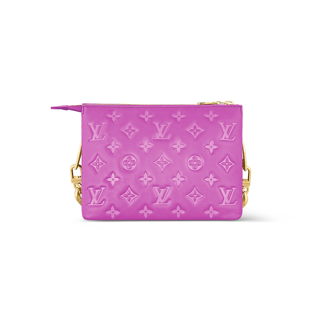 Louis Vuitton Lambskin Embossed Monogram Coussin BB Orchid