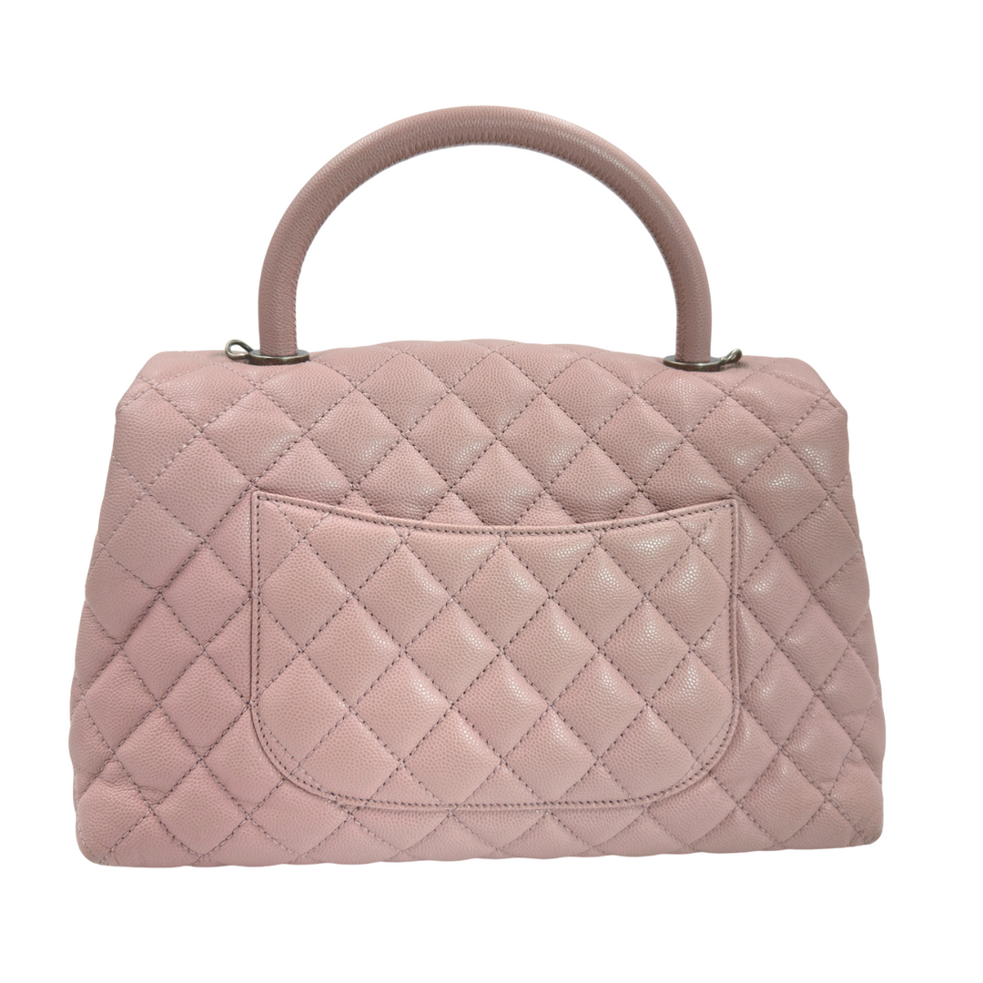 Chanel Caviar Quilted Medium Coco Handle Flap Light Pink Bag