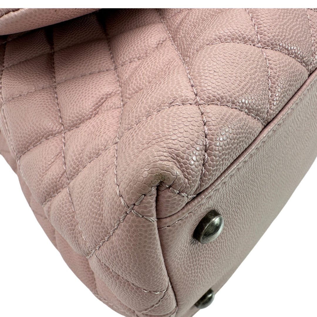 Chanel Caviar Quilted Medium Coco Handle Flap Light Pink Bag