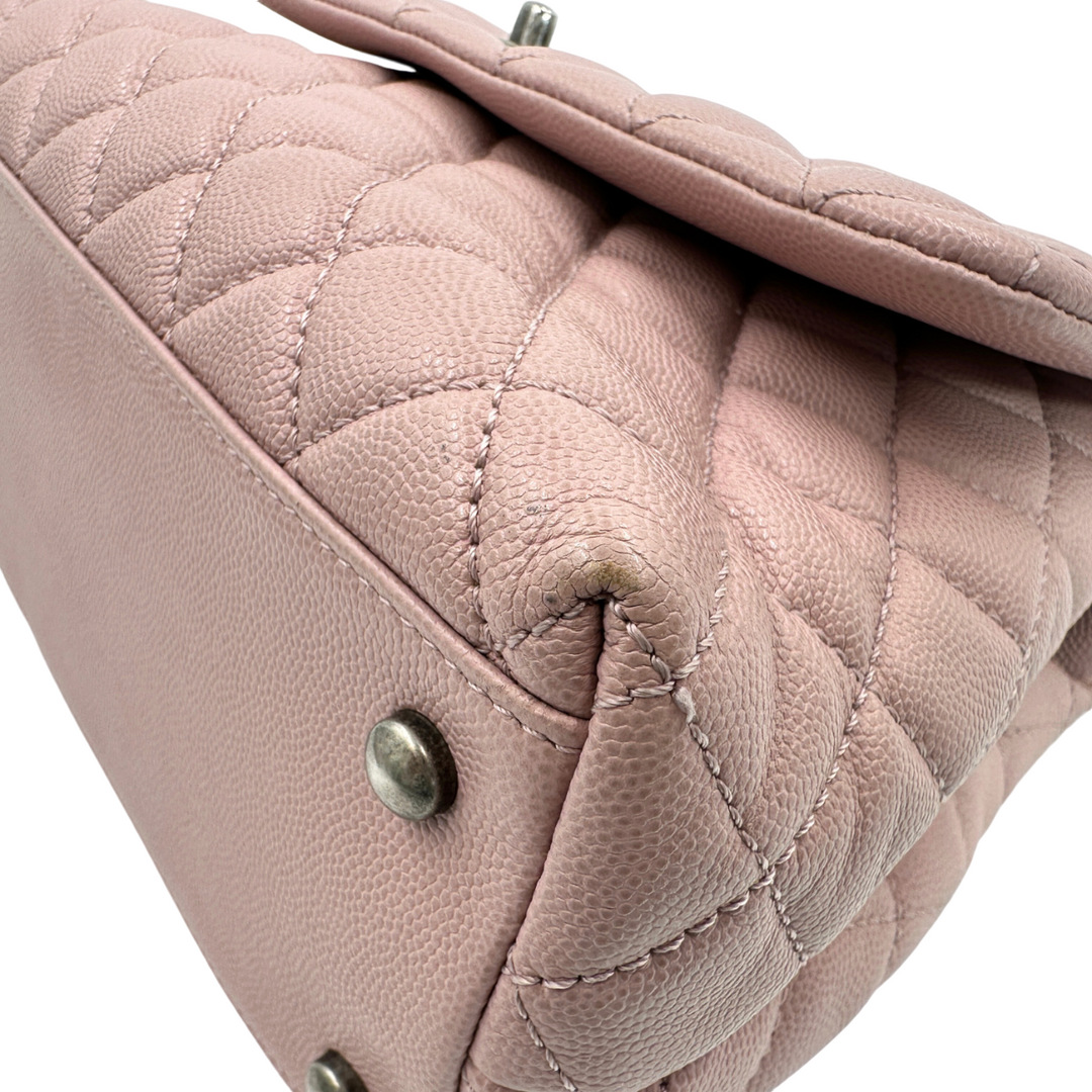 Chanel Caviar Quilted Medium Coco Handle Flap Light Pink Bag