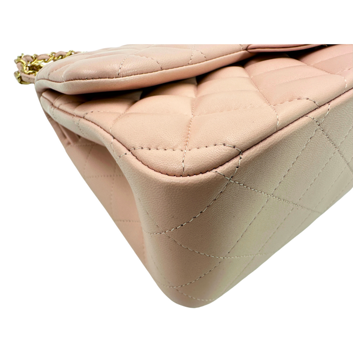 Chanel Chanel Lambskin Quilted Jumbo Double Flap Light Pink Bag