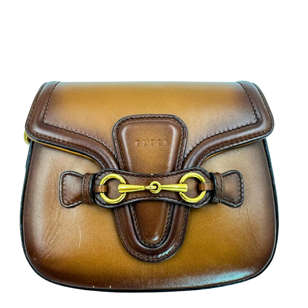 Gucci Brown Ombre Leather Lady Web Shoulder Bag