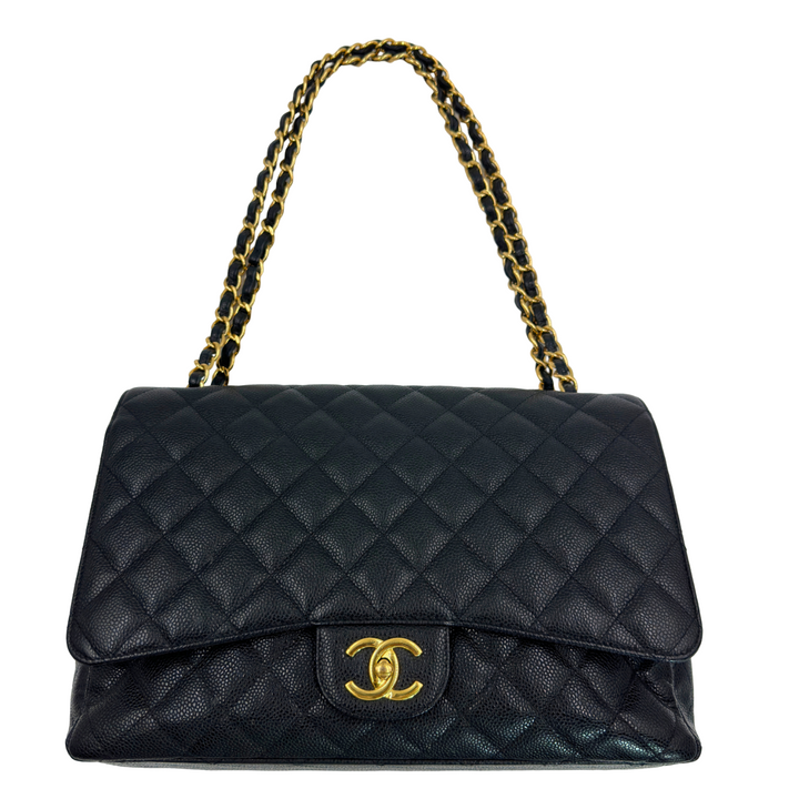 Chanel Black CC Classic Double Flap Maxi Bag