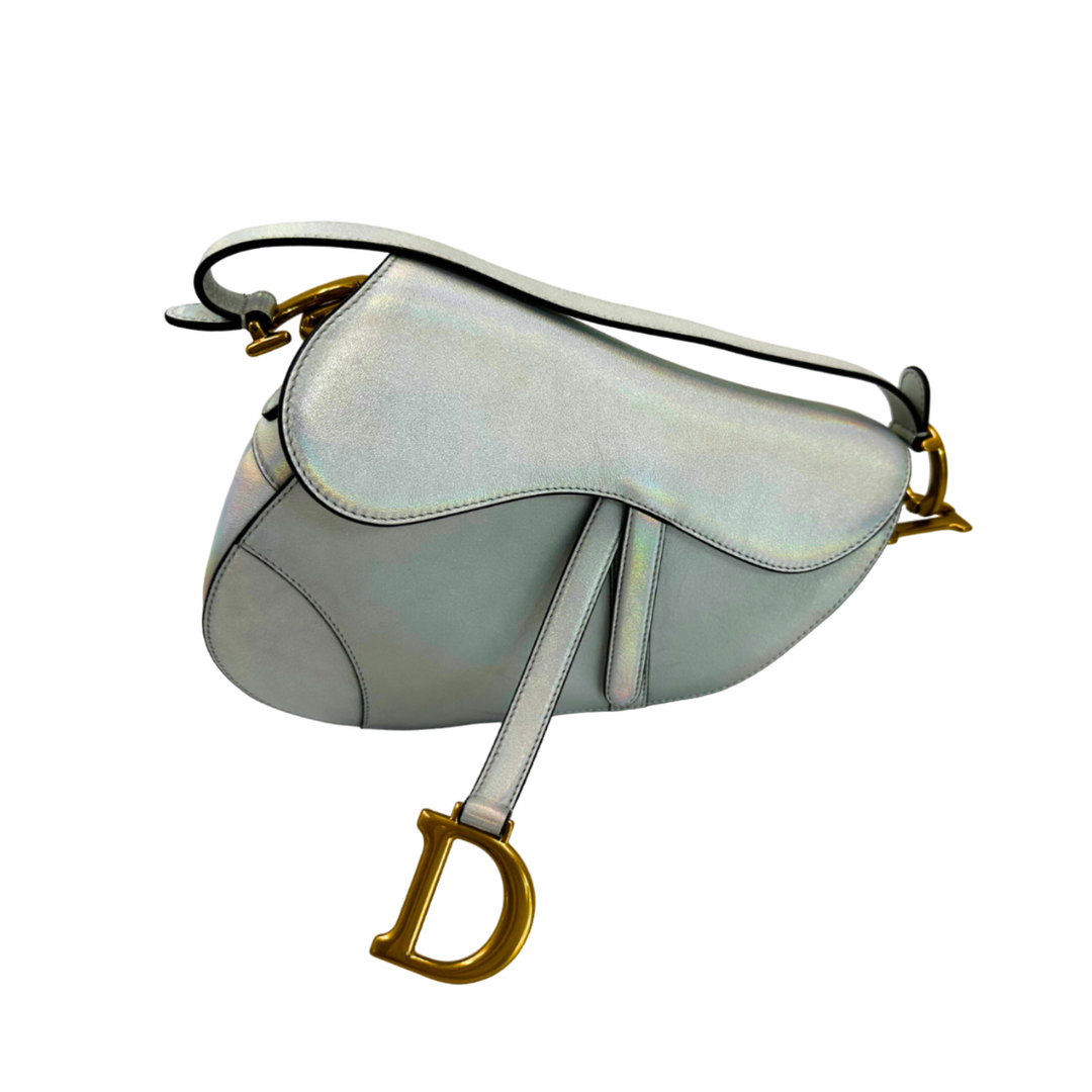 DIOR LAMB SKIN GRAY SADDLE BAG