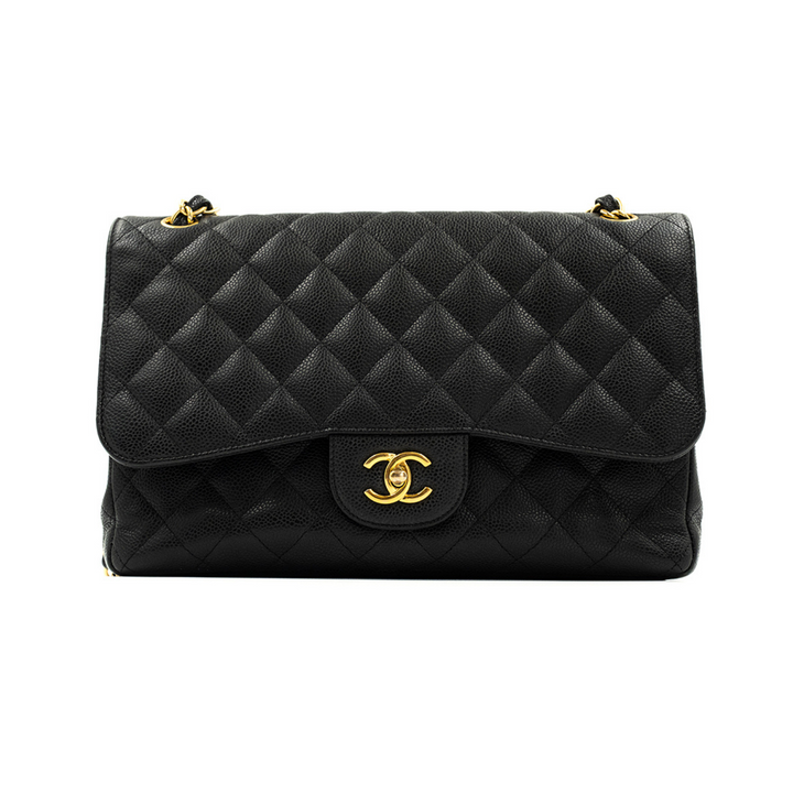 Chanel Black CC Classic Double Flap Large Bag