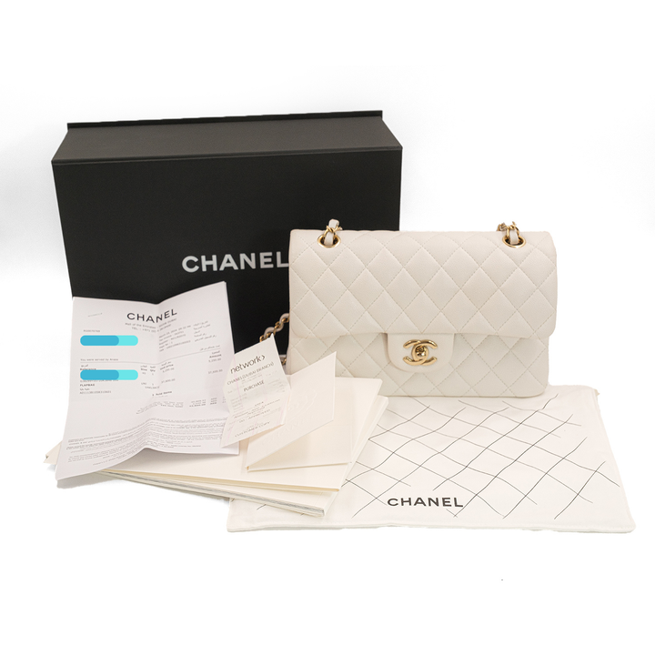 Chanel White Caviar Small Bag