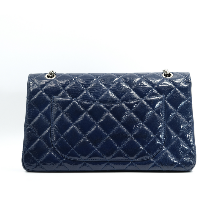 Chanel Navy Vernis Reissue 2.57 Quilted  Leather Flap Bag