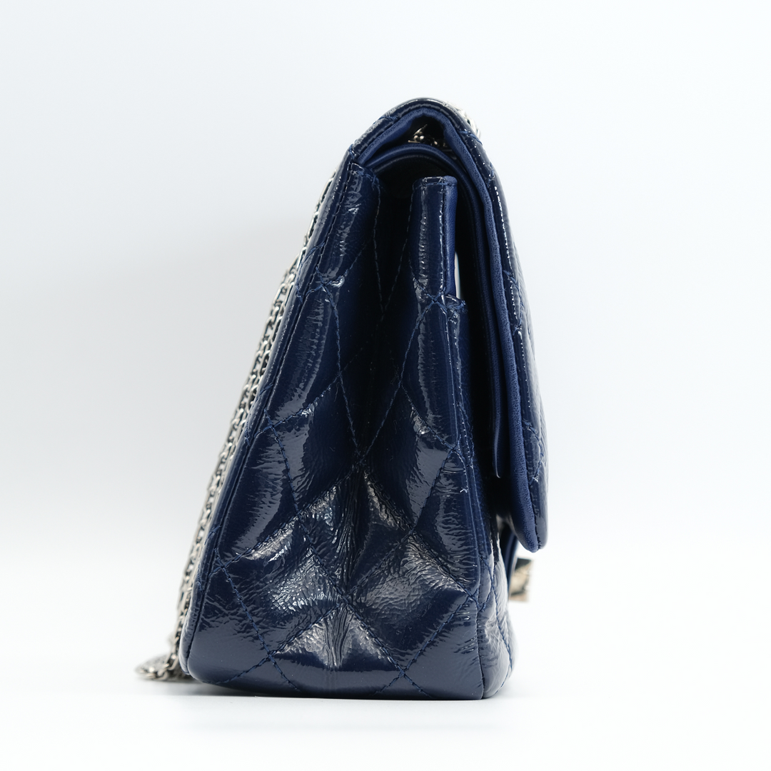 Chanel Navy Vernis Reissue 2.57 Quilted  Leather Flap Bag