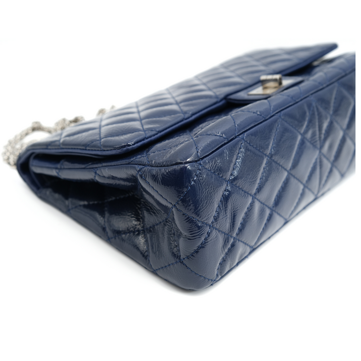 Chanel Navy Vernis Reissue 2.57 Quilted  Leather Flap Bag