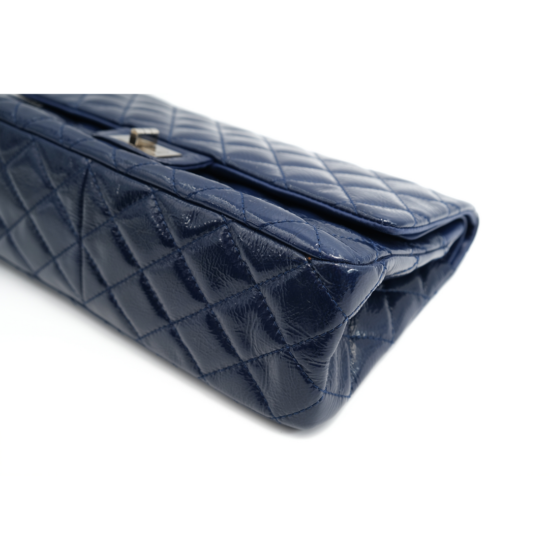 Chanel Navy Vernis Reissue 2.57 Quilted  Leather Flap Bag