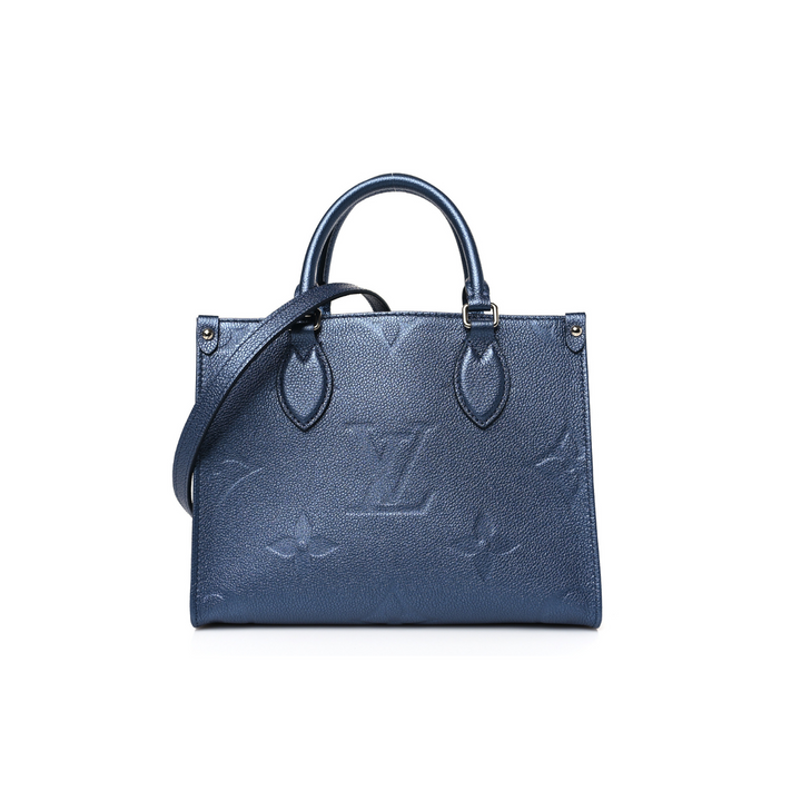 Louis Vuitton Metallic Empreinte Monogram Giant Onthego PM Navy Nacre - Gemaee  UAE