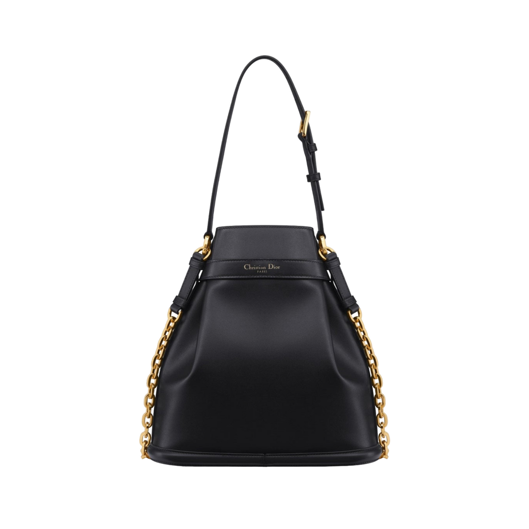 Christian Dior Black Calfskin Leather Medium C’est Dior Bucket Bag - Gemaee  UAE