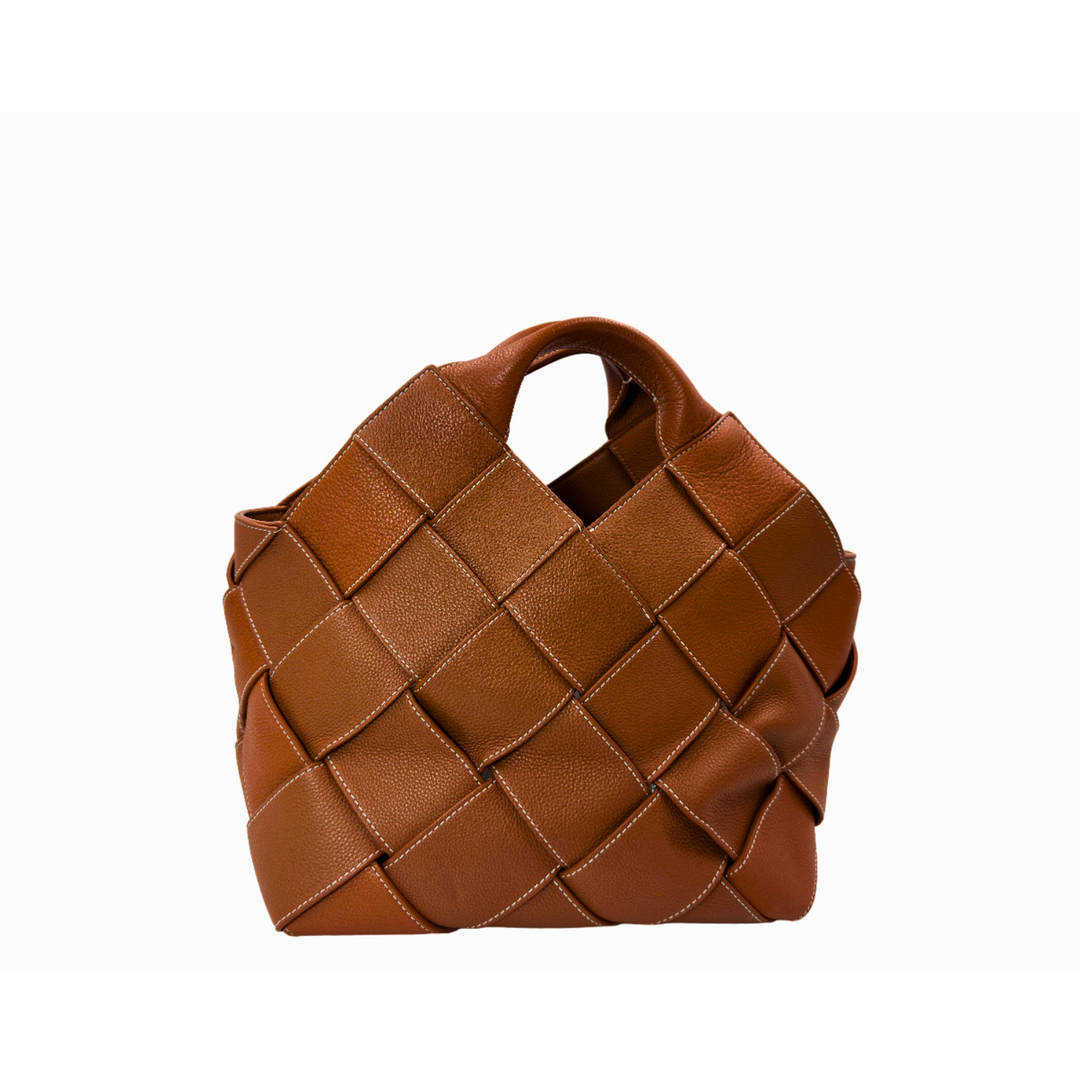 Loewe Brown Woven Leather  Basket Bag