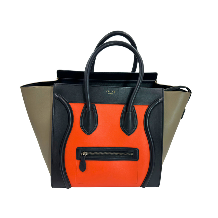 Céline Tricolor Leather Luggage Tote