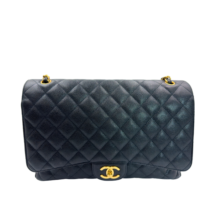 Chanel Black CC Classic Double Flap Maxi Bag