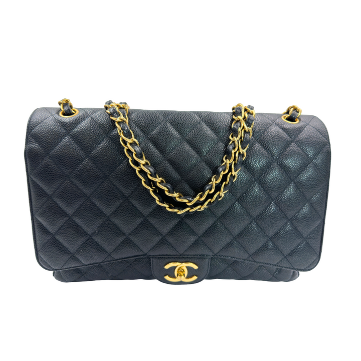 Chanel Black CC Classic Double Flap Maxi Bag