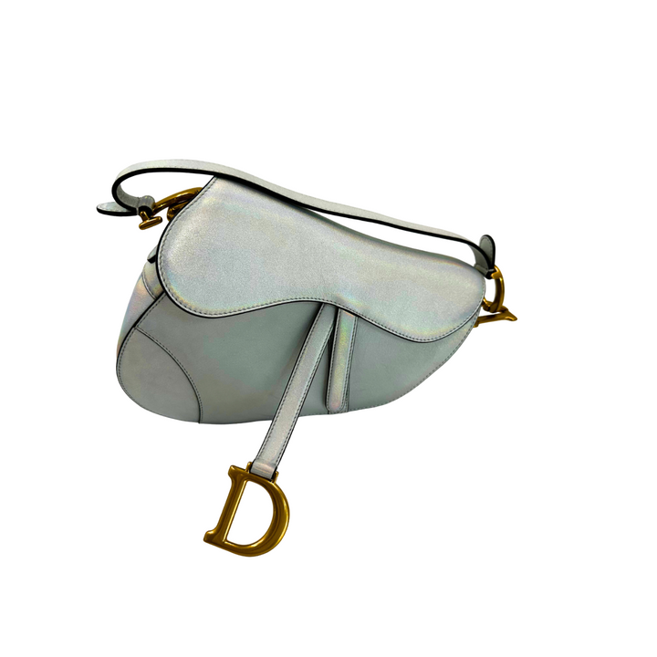 DIOR LAMB SKIN GRAY SADDLE BAG