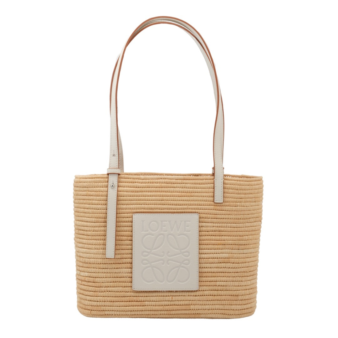 Loewe Square Basket Bag in White