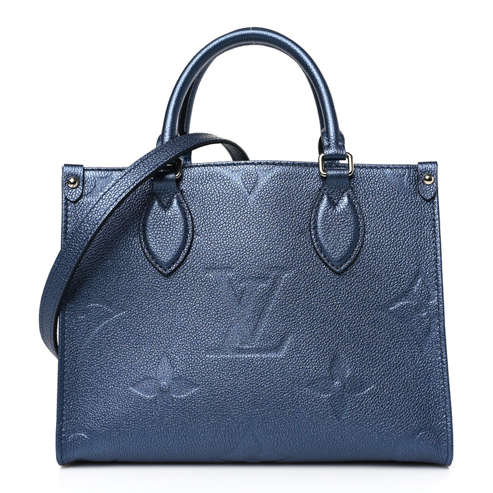 Louis Vuitton Metallic Empreinte Monogram Giant Onthego PM Navy Nacre - Gemaee  UAE