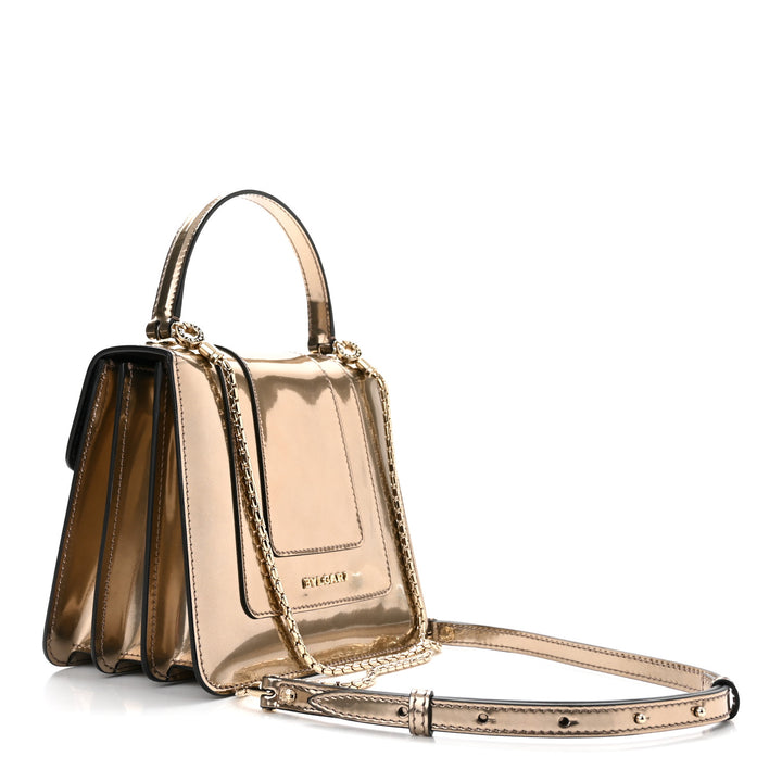 BULGARI  Metallic Calfskin Serpenti Forever Crossbody Bag Bronze