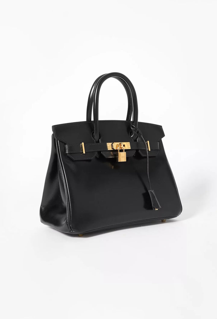 Hermès  Black Box Birkin 30 Gold Hardware Bag