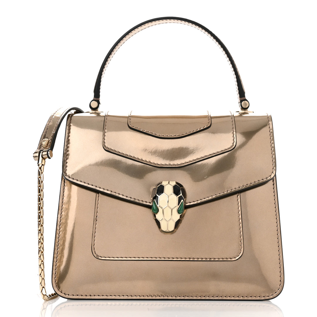 BULGARI  Metallic Calfskin Serpenti Forever Crossbody Bag Bronze