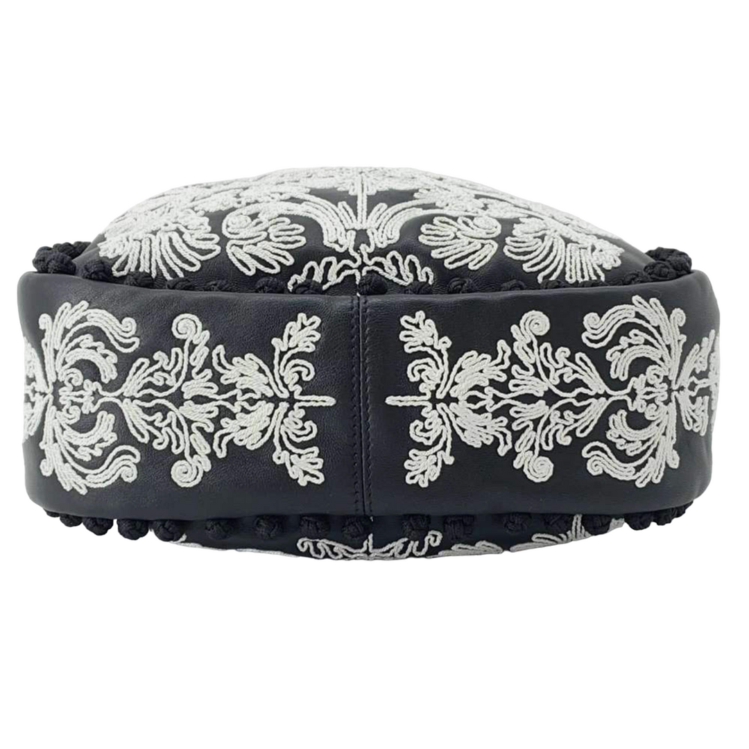 Dior Black/White Lambskin Ornamental Cornely-Effect Hobo Bucket Bag - Gemaee  UAE