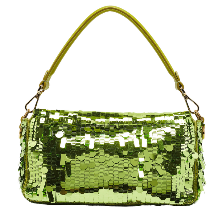 Fendi Green Sequins and Leather Re-Edition Sex and the City Baguette Bag